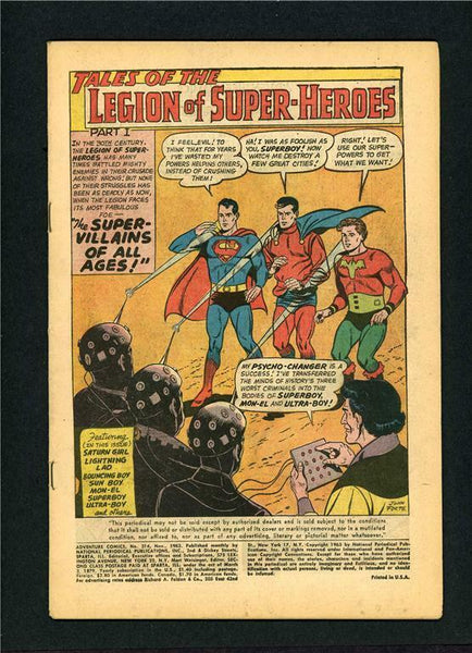 Adventure Comics 314, DC Superboy, NR