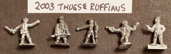 Traveller Thugs Lot of 5 Figures, Martian Metals #2003, 5,000+ Pg MegaExtras!