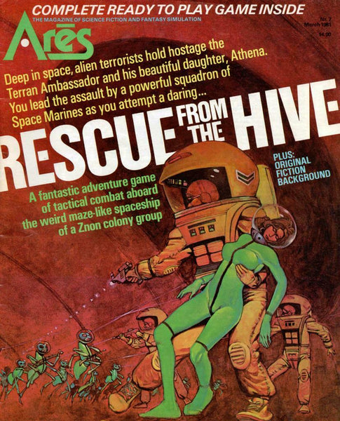 Ares Magazine #7, Rescue from the Hive, SPI, Unpunched, Fine MegaExtras!