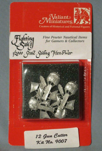 12 Gun Cutter Sealed, Fighting Sail #9007, Valiant Miniatures, Huge Bonus!