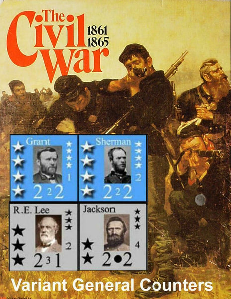 Variant Counters Expansion Set The Civil War Victory Games, 220+ Ctrs, 80+ Pages